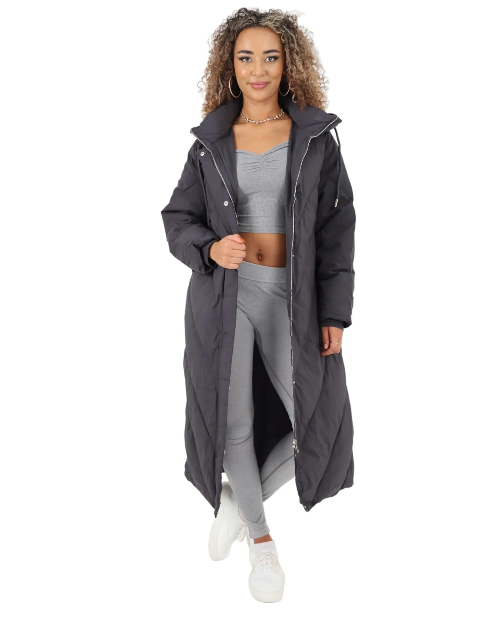 Padded Hooded Long Jacket