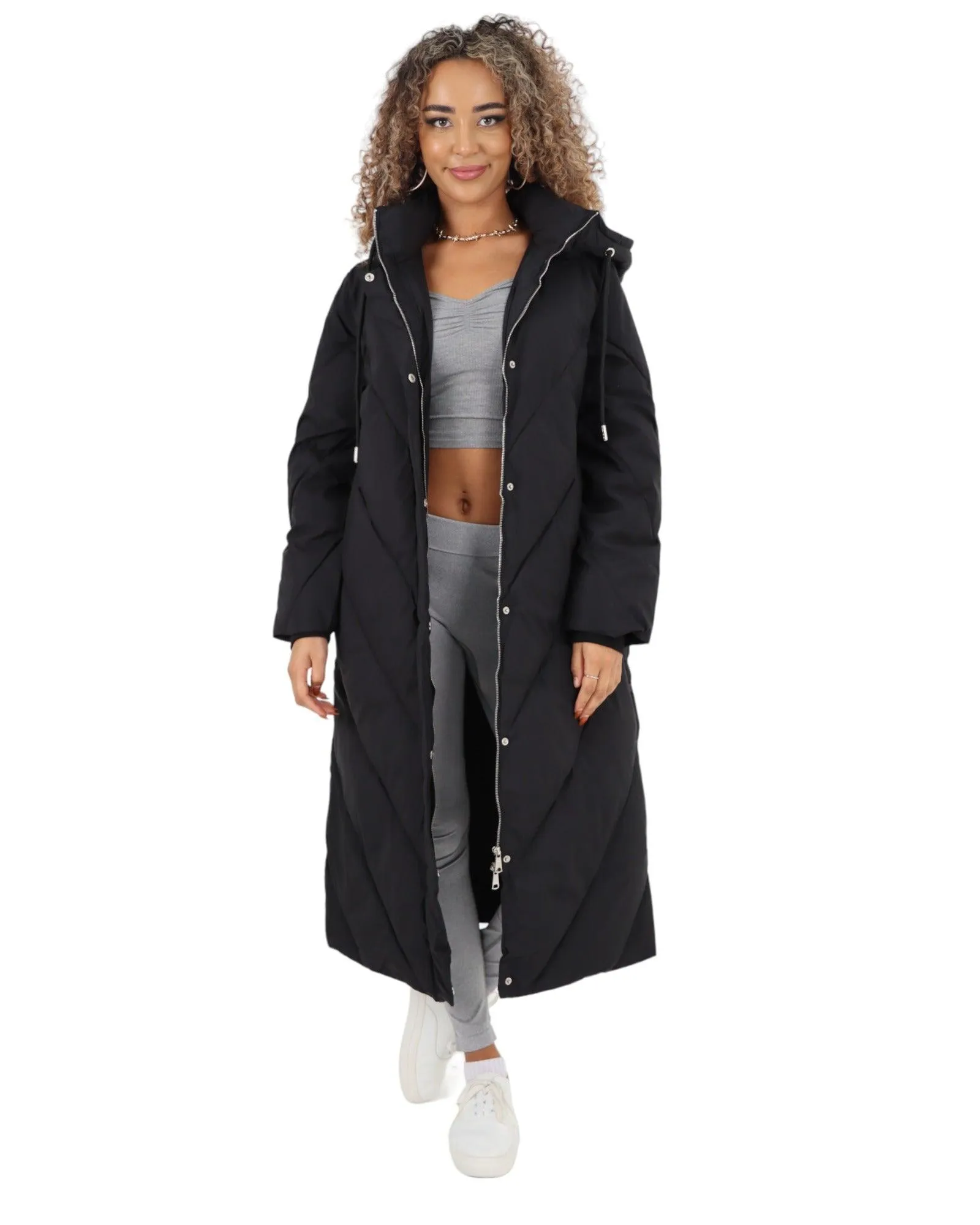 Padded Hooded Long Jacket