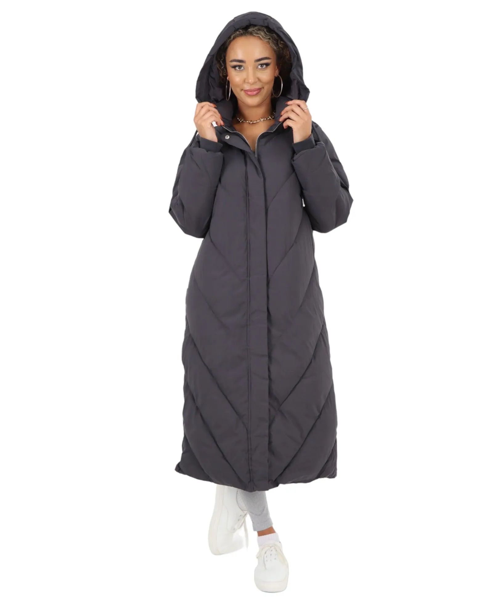 Padded Hooded Long Jacket
