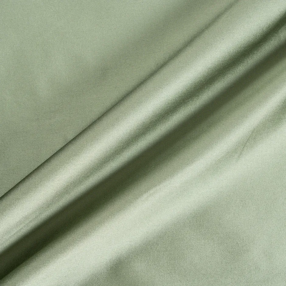 Pale Sage Green Pure Silk Shantung