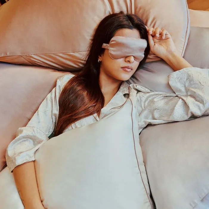 Pink Silk Eye Mask