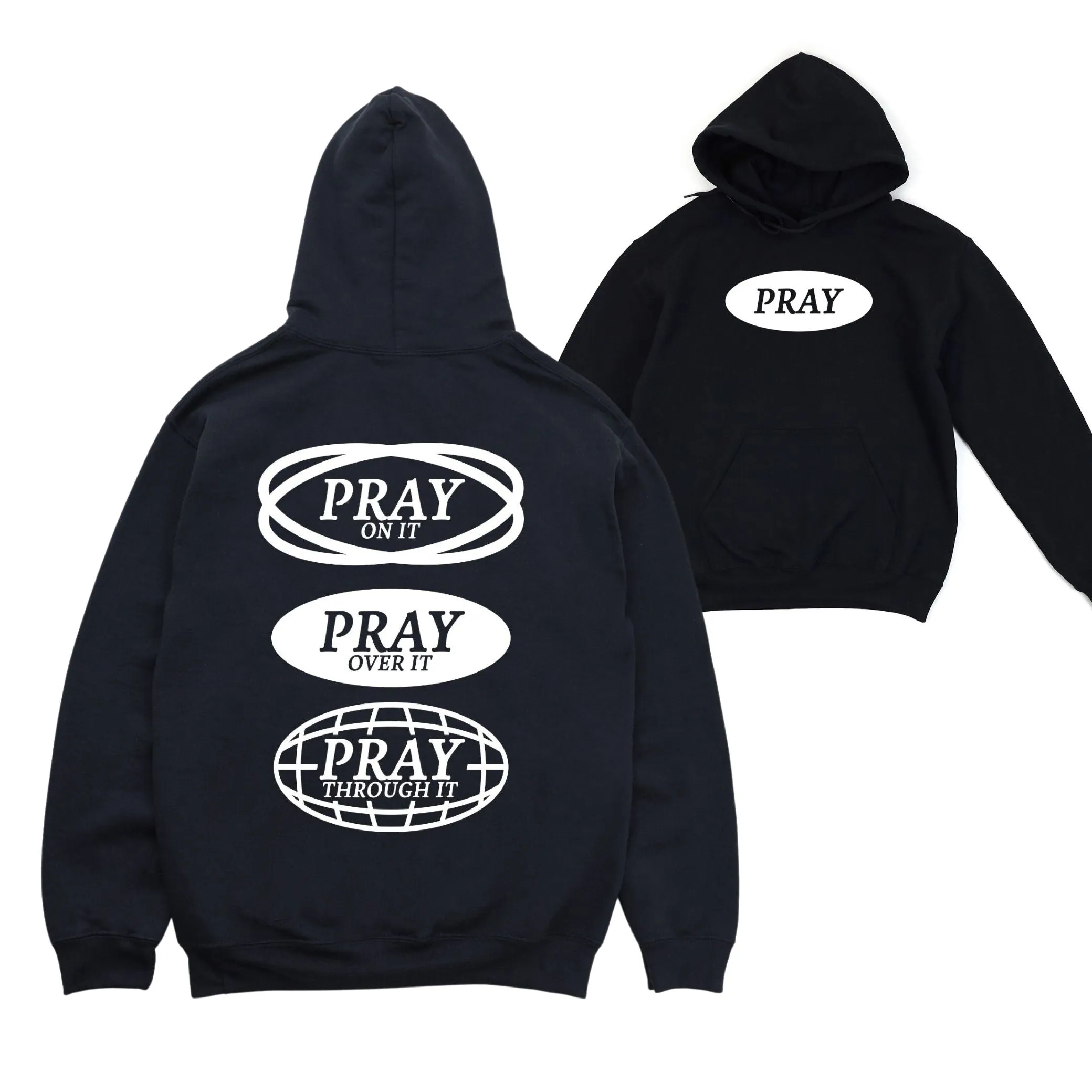 Pray On It Pullover Hoodie - Black