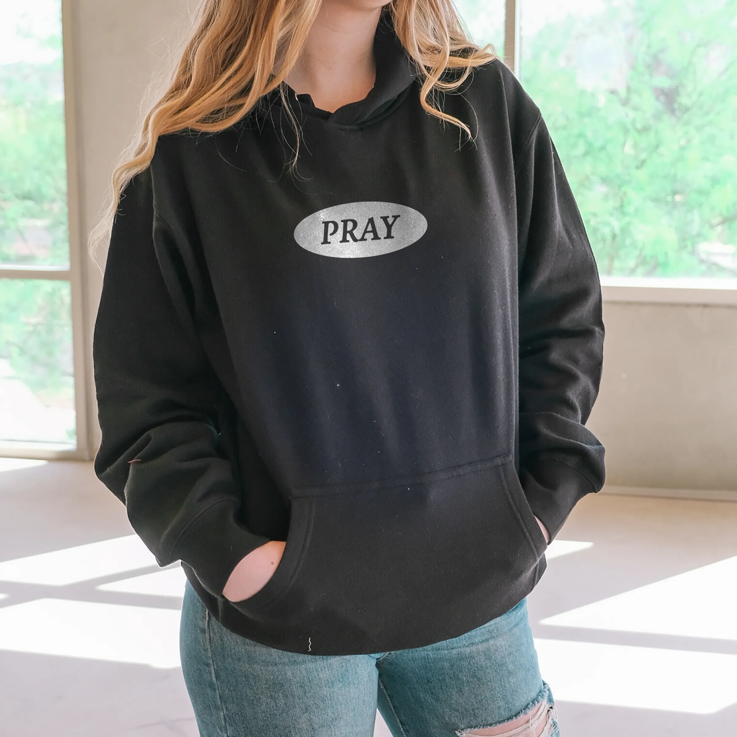 Pray On It Pullover Hoodie - Black