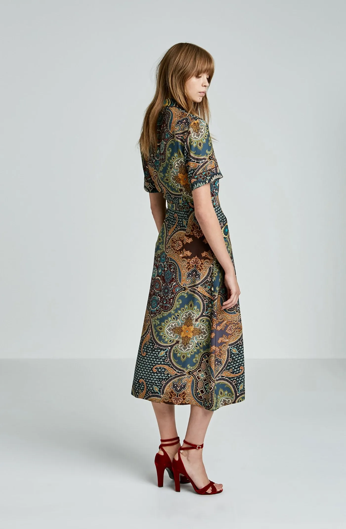PRINTED WRAP DRESS