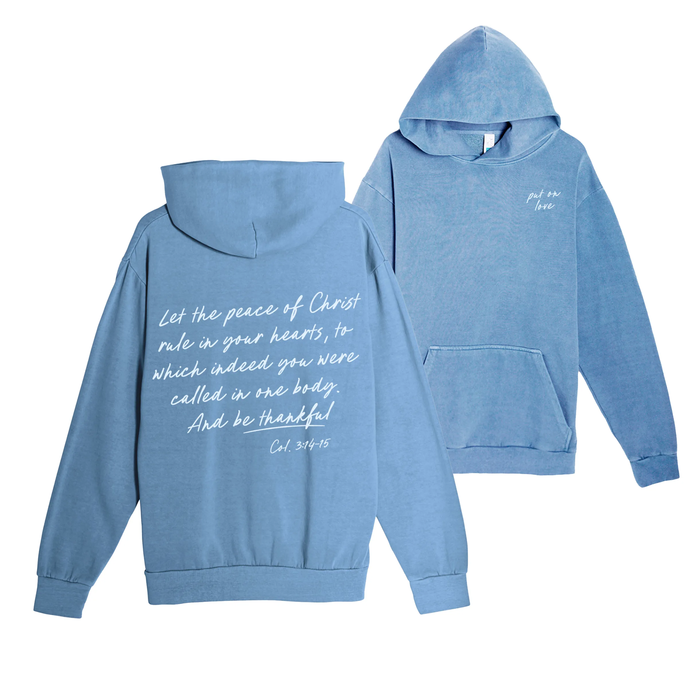 Put on Love Pullover Hoodie - Pebble Blue