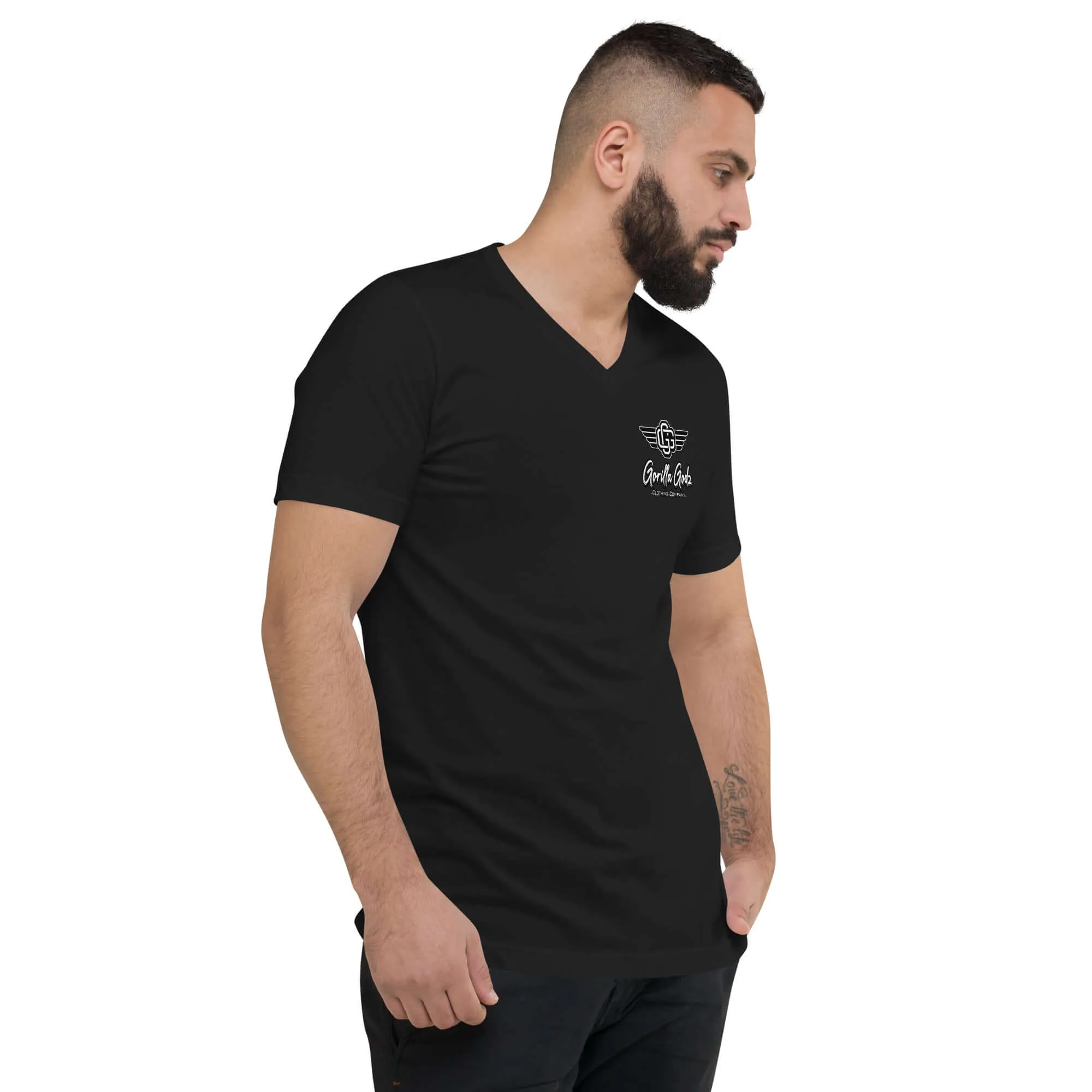 "Half Human Half Beast" Unisex Short Sleeve V-Neck T-Shirt