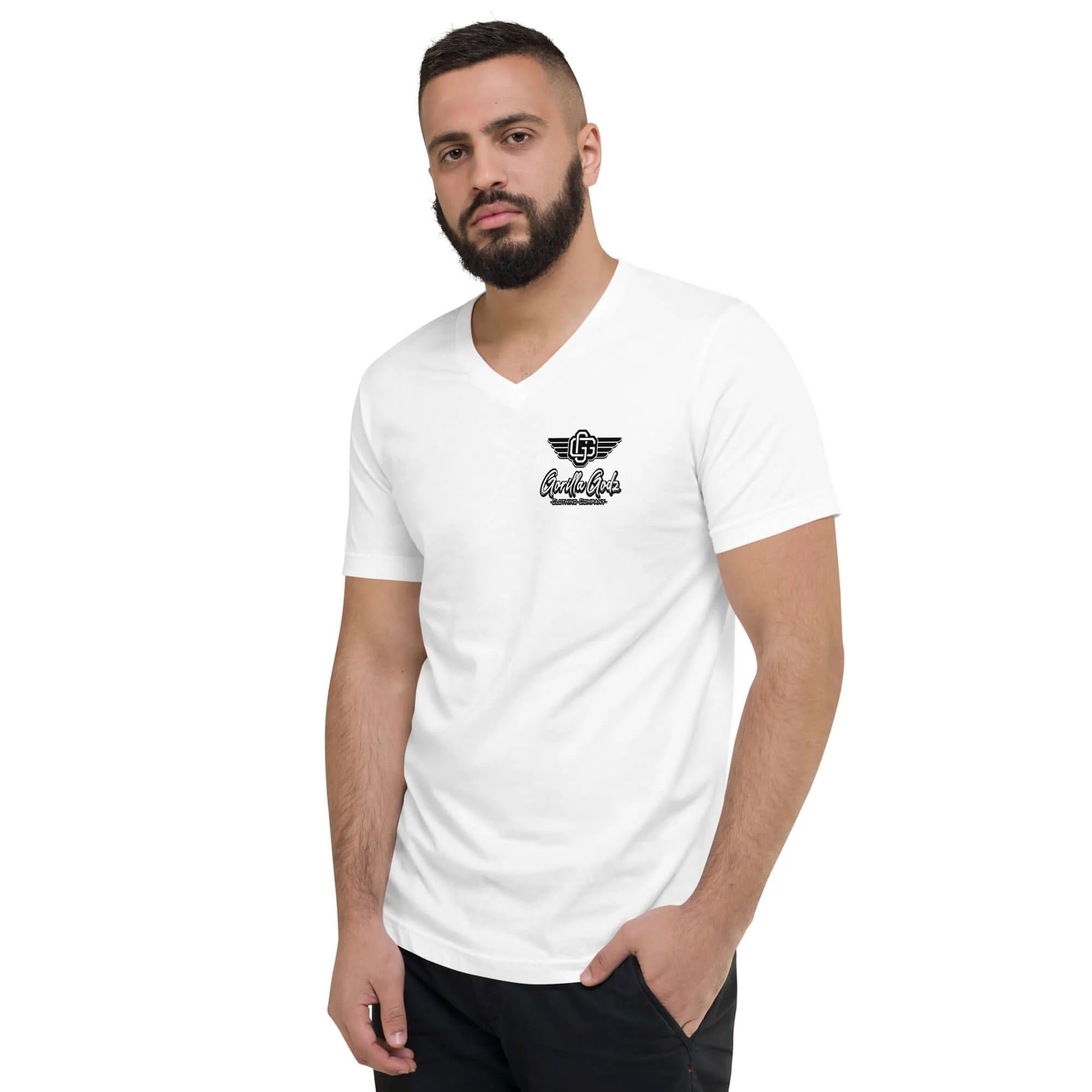 "Half Human Half Beast" Unisex Short Sleeve V-Neck T-Shirt
