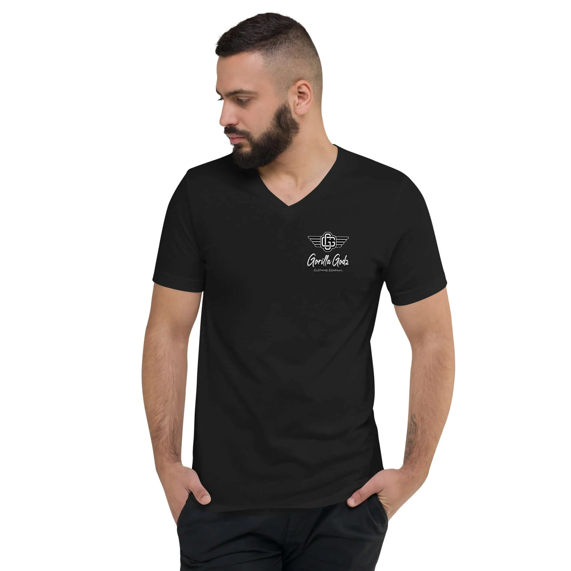 "Half Human Half Beast" Unisex Short Sleeve V-Neck T-Shirt