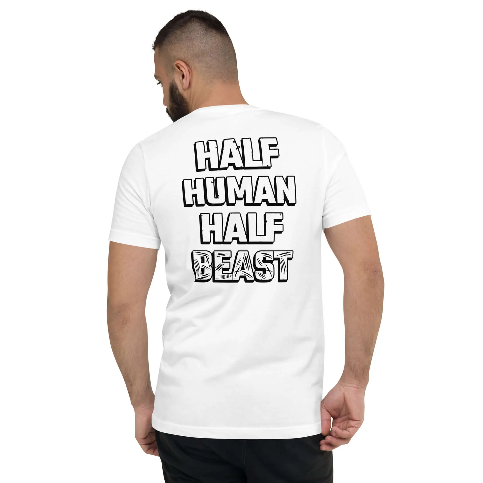 "Half Human Half Beast" Unisex Short Sleeve V-Neck T-Shirt