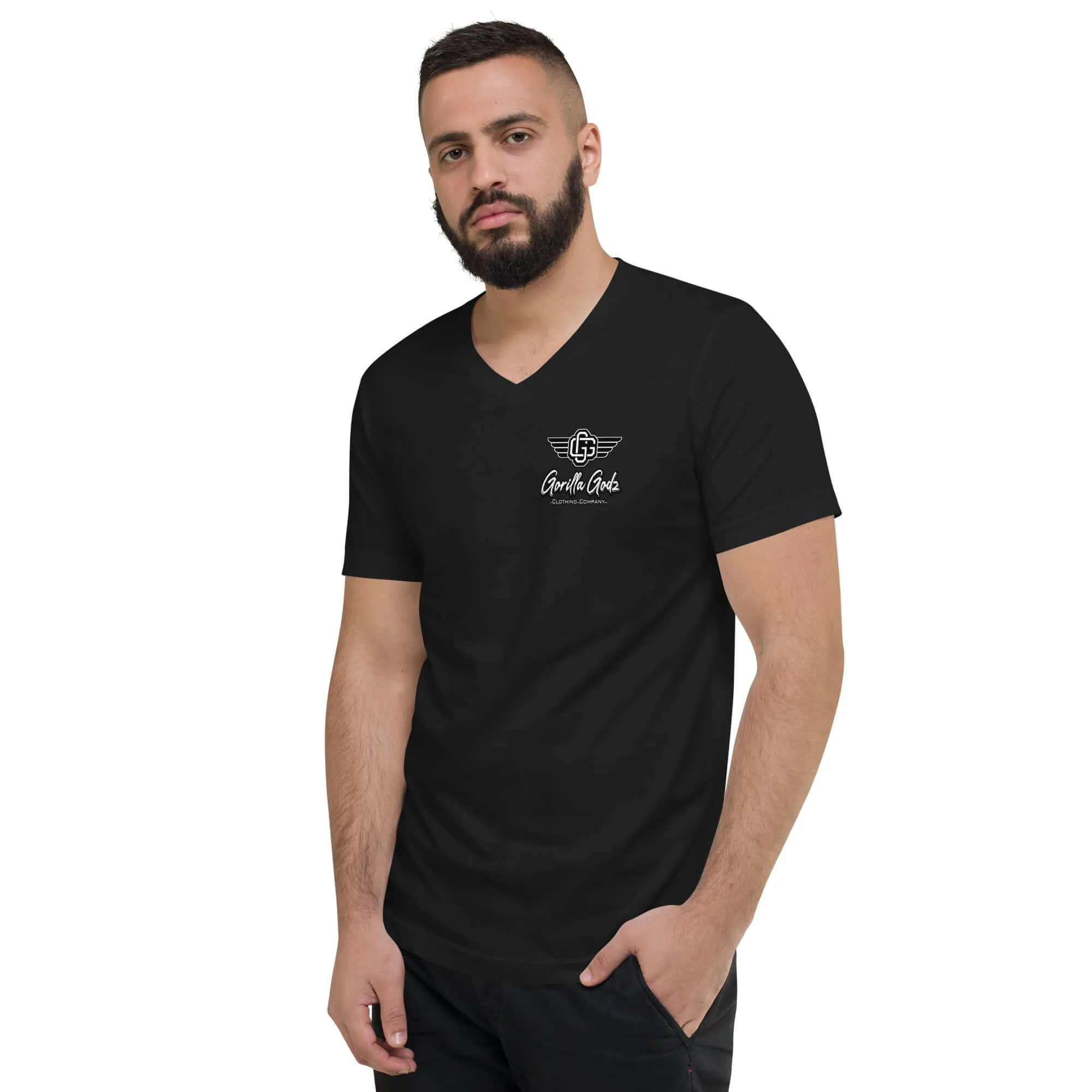 "Half Human Half Beast" Unisex Short Sleeve V-Neck T-Shirt