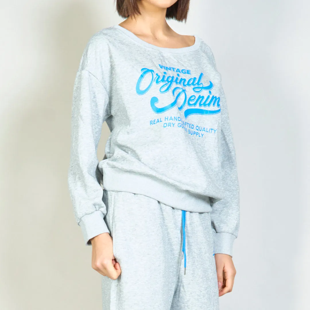 "Original Denim" graphic sweatshirt and jogger set wholesale