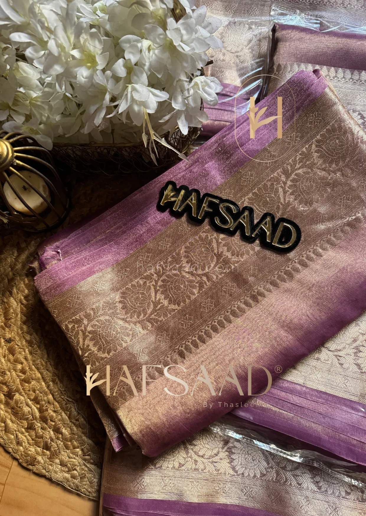Rashidha- Pure tissue silk saree (Lavender)