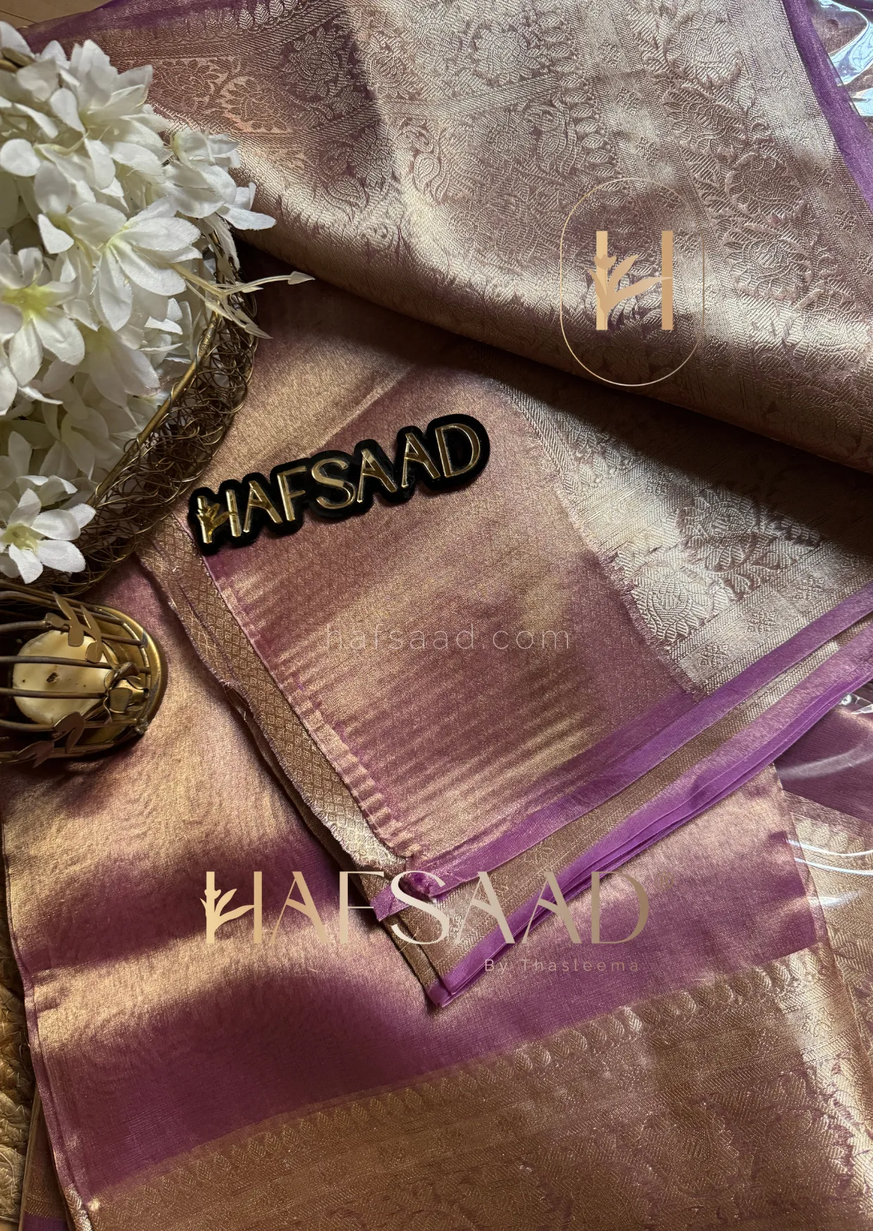 Rashidha- Pure tissue silk saree (Lavender)