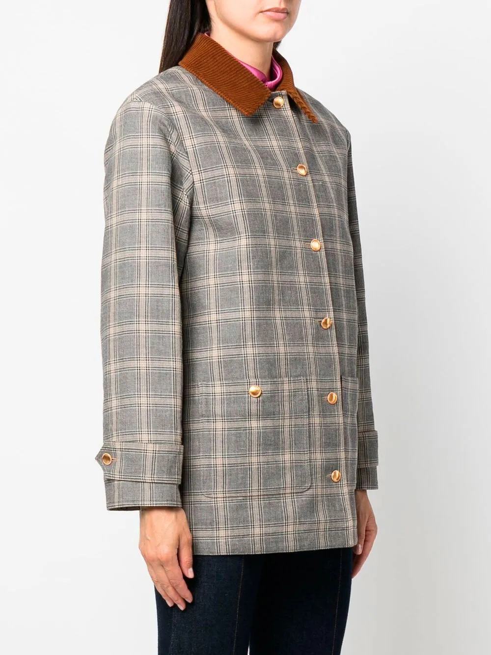 Reversible button-down overcoat