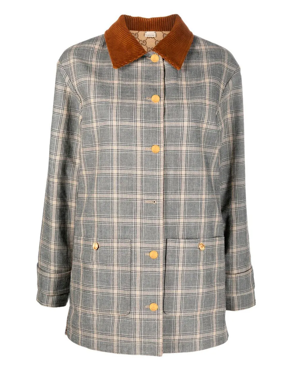 Reversible button-down overcoat