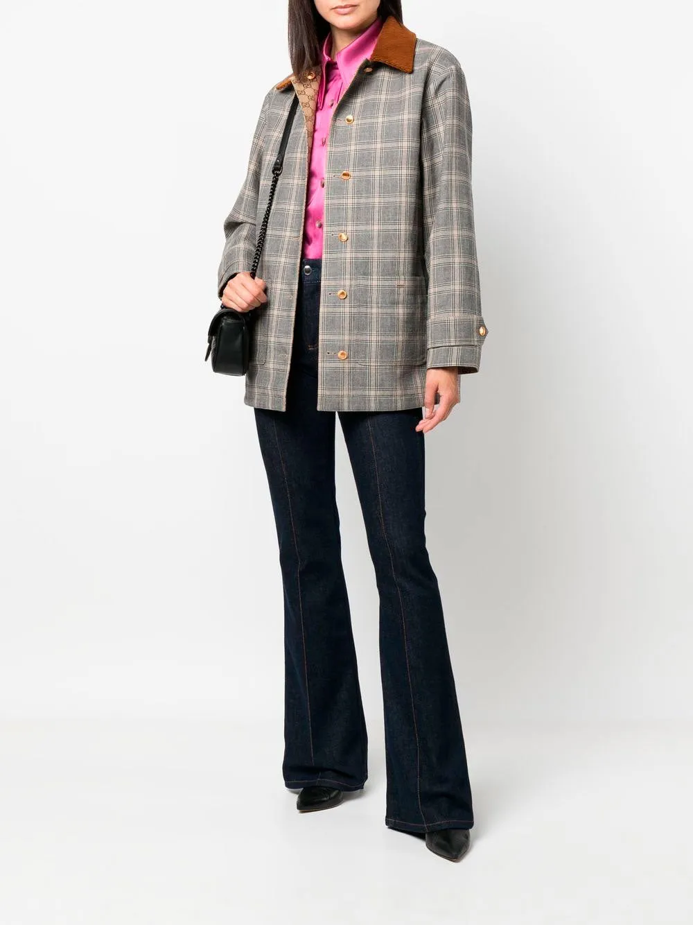 Reversible button-down overcoat