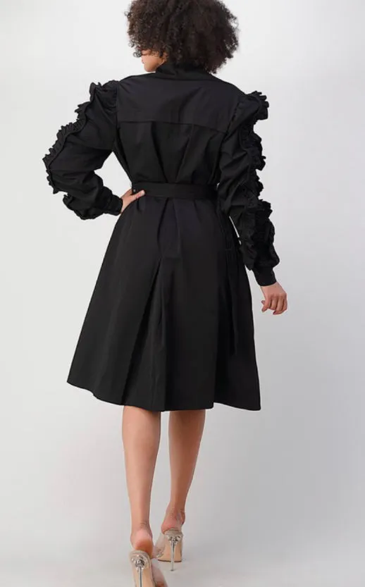 Ruffled Up Trench Coat
