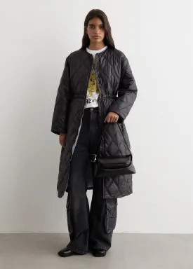Shiny Quilt Long Coat