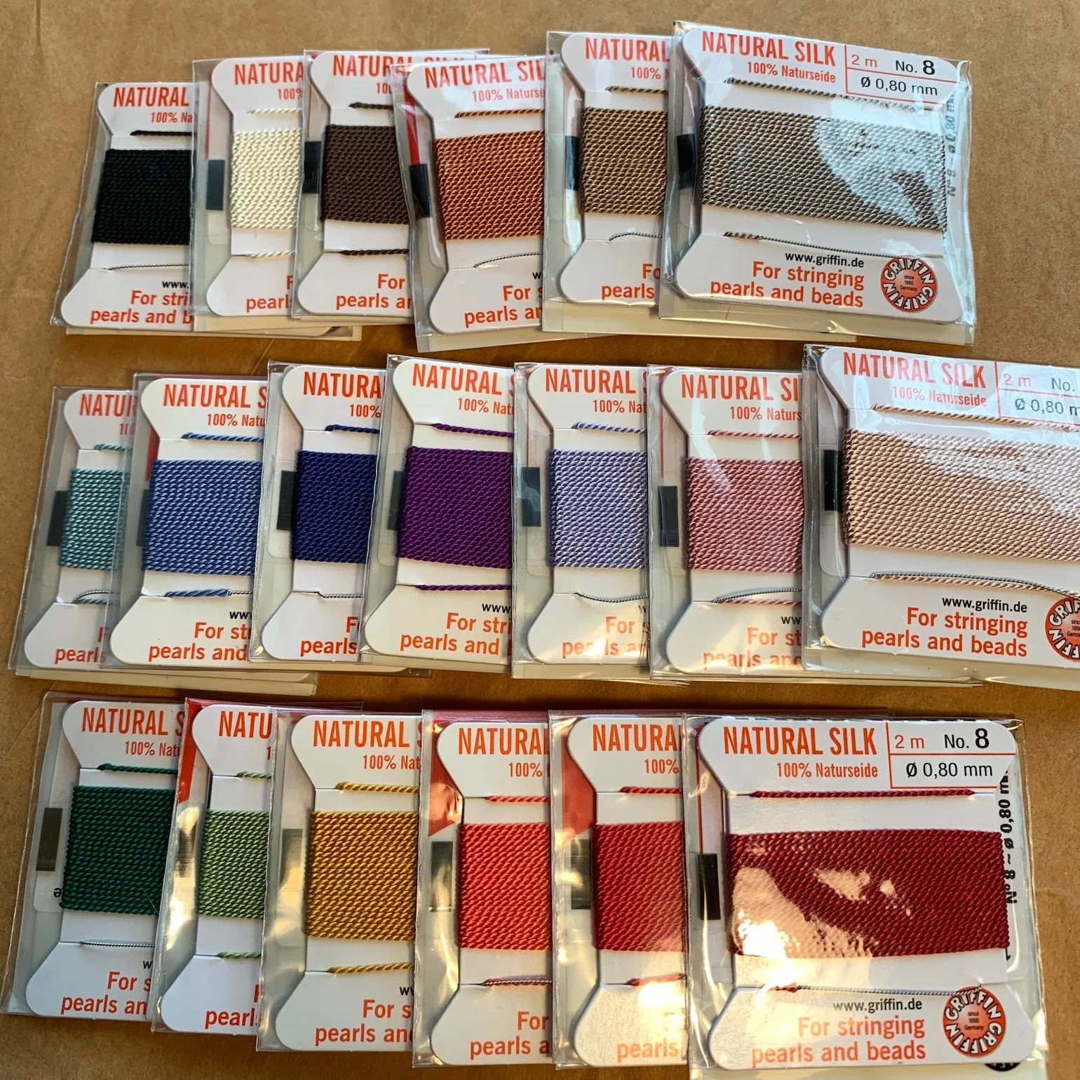 Silk Beadstringing Pack, Brown