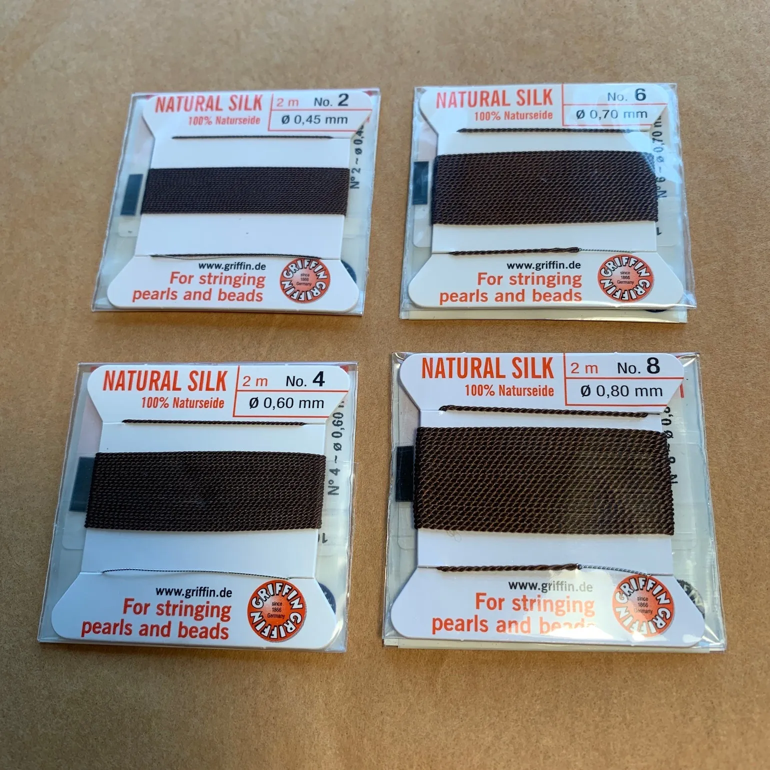 Silk Beadstringing Pack, Brown