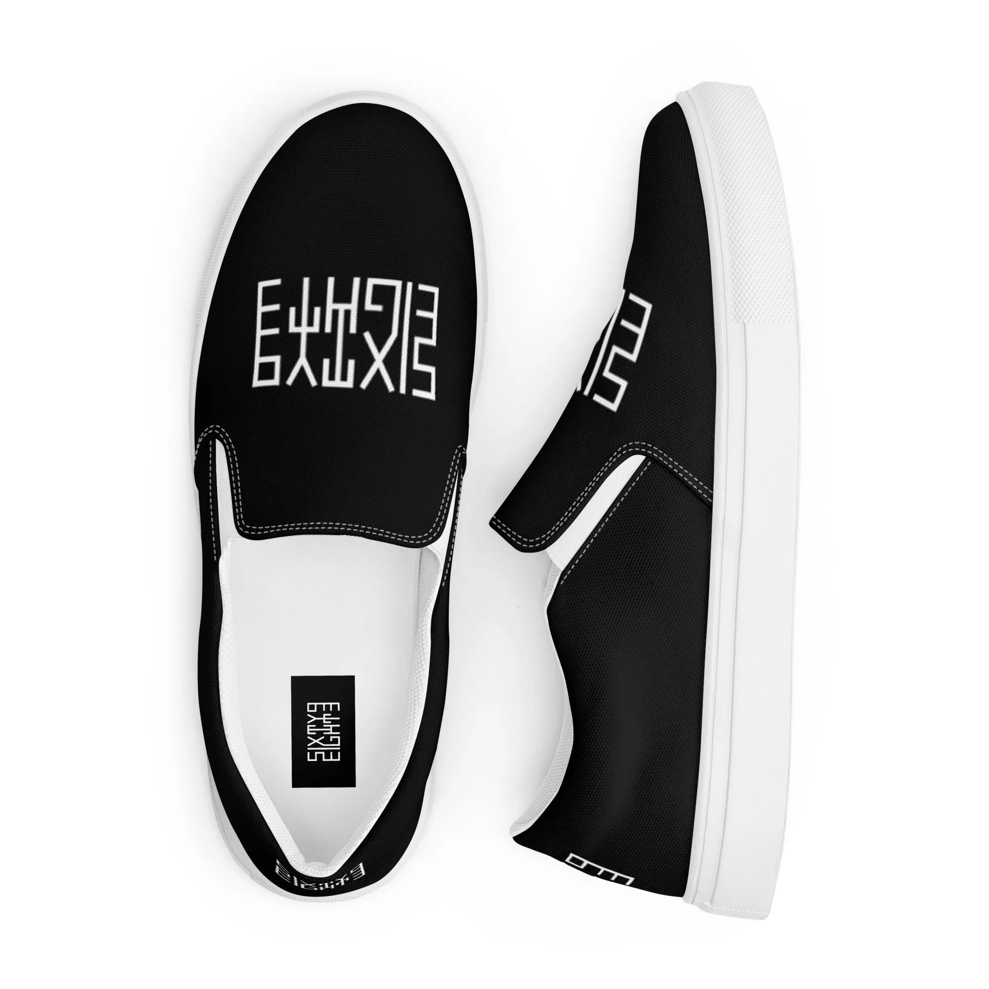 Sixty Eight 93 Logo White & Black Men's Slip On Shoes