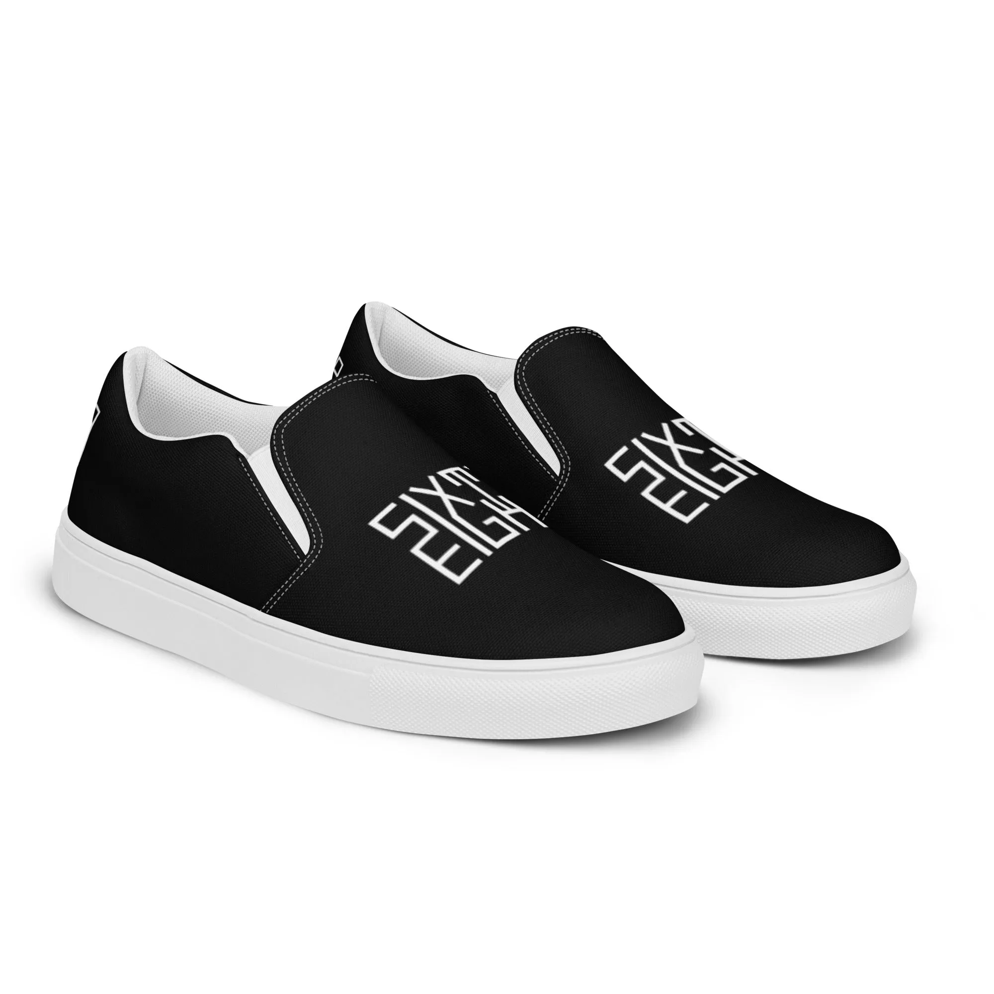 Sixty Eight 93 Logo White & Black Men's Slip On Shoes