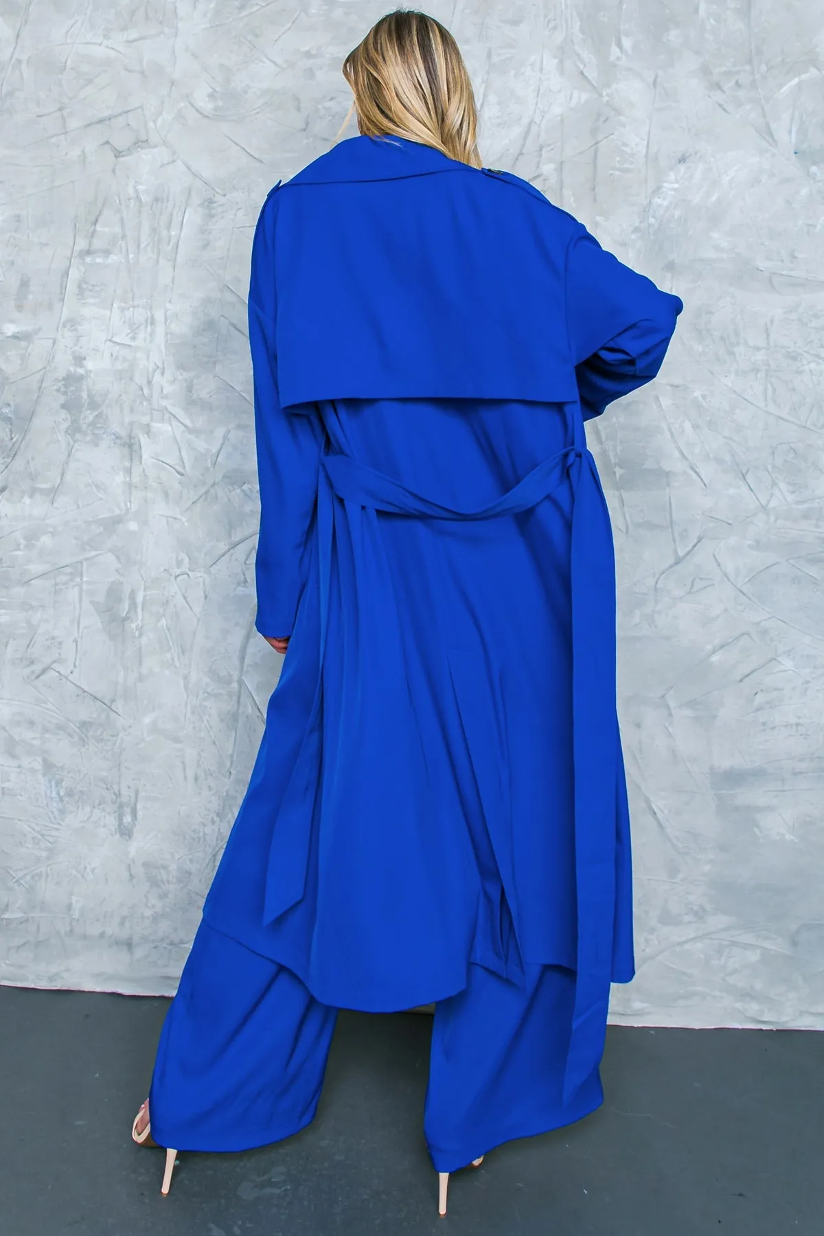 Solid Woven Trench Coat