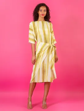 Striped Tie-Dye Silk Dress