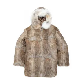 The Real McCoy's MJ20123 Yeti Hooded Fur Coat Brown