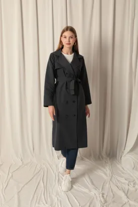 Torino Fabric Liquid Proof Women's Anthracite Trench Coat