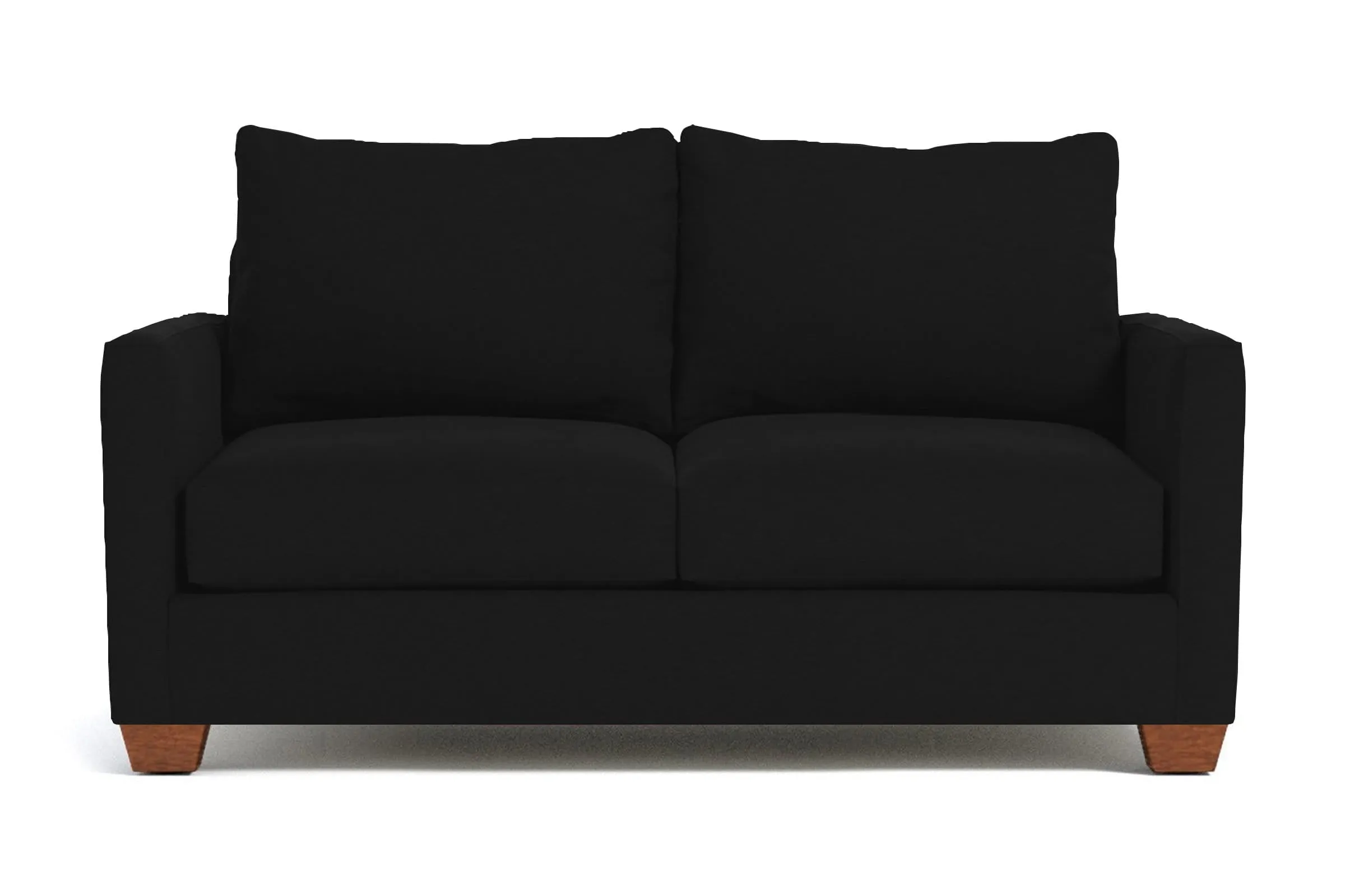 Tuxedo Apartment Size Sofa :: Leg Finish: Pecan / Size: Apartment Size - 69"w