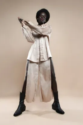 Upcycled Nude Satin Melrose Pants