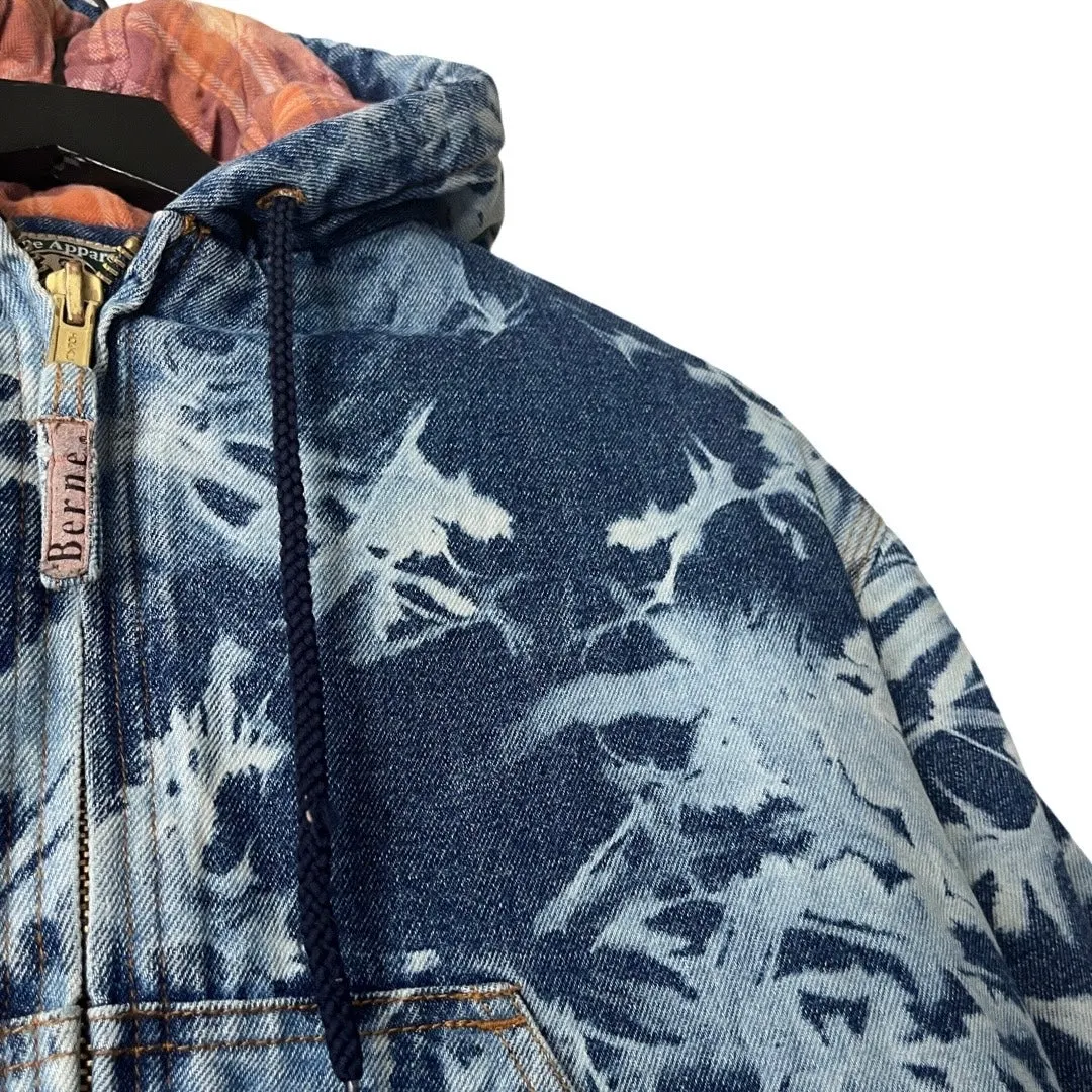 Vintage Berne Insulated Hooded Denim Jacket in Tundra / SMALL