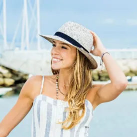 Wallaroo Hats Charlie Women's Hat CHAR- Ivory/ Black