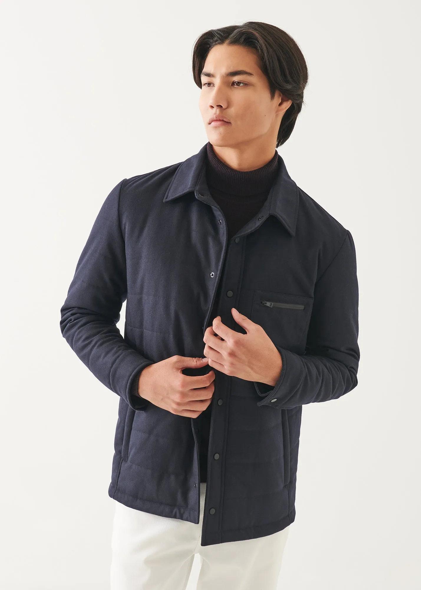 Wool Blend Quilted Car Coat