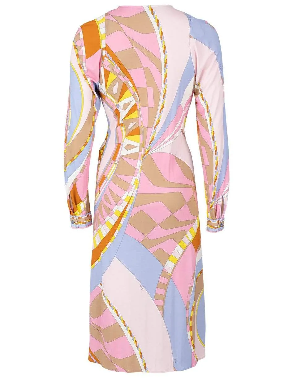 Wrap Print Dress