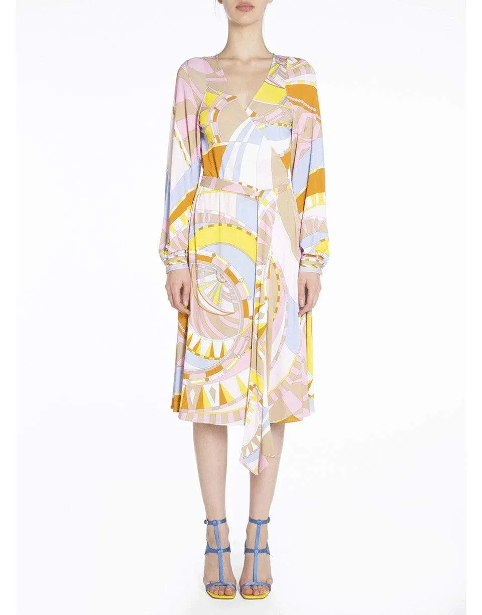Wrap Print Dress
