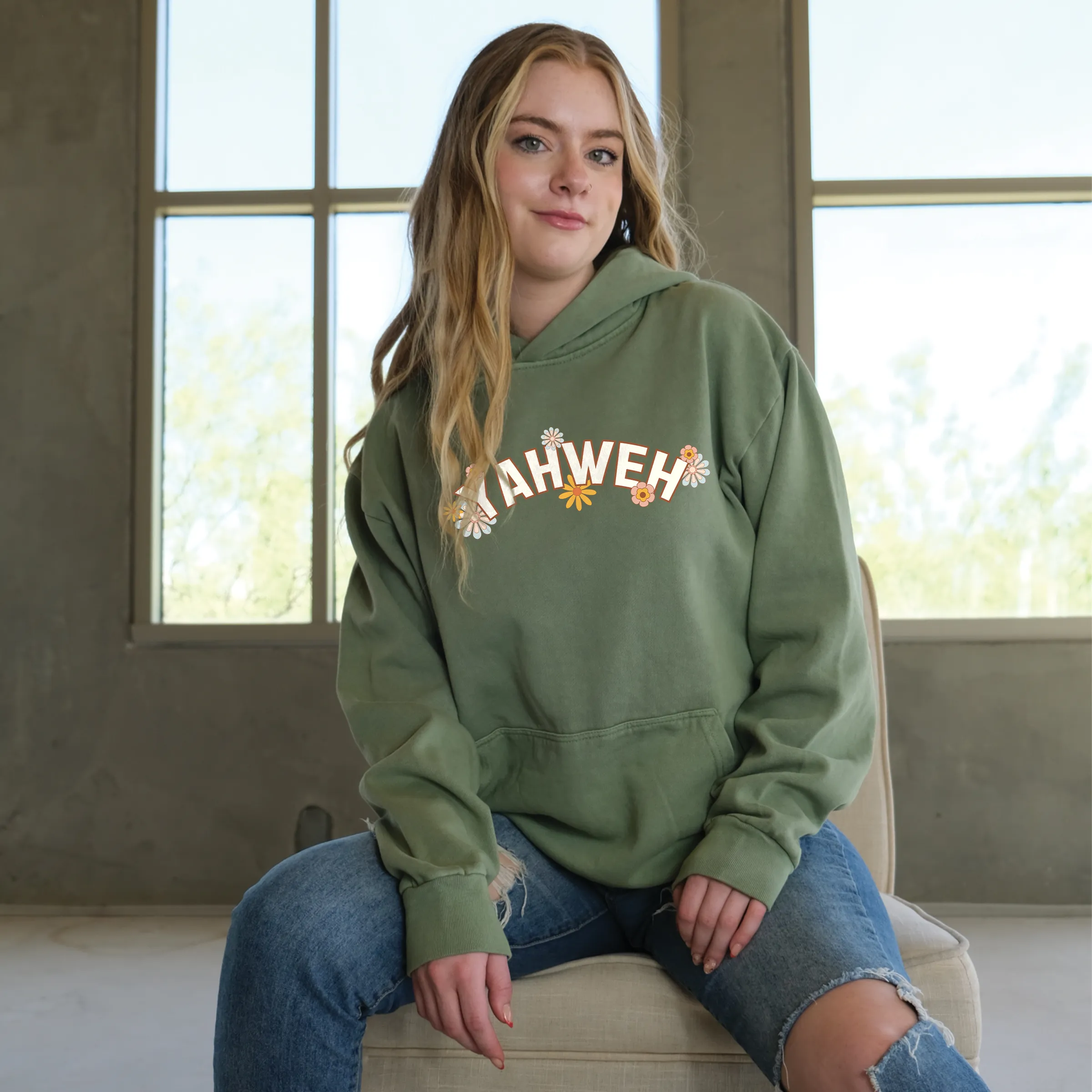 Yahweh Pullover Hoodie - Oil Green